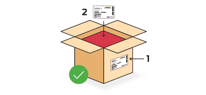 Place a second address label inside the package